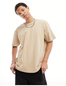AllSaints - Isac - T-shirt oversize color talpa toffee-Neutro