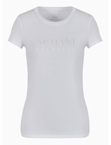 T-shirt bianca donna armani exchange slim fit in cotone organico stretch 3dyt48 s