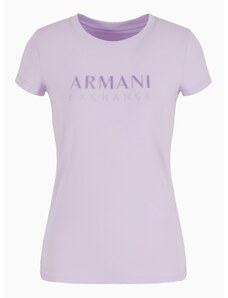 T-shirt lilla donna armani exchange slim fit in cotone organico stretch 3dyt48 s