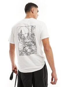 Columbia - Rapid Ridge - T-shirt bianca con stampa sulla schiena-Bianco