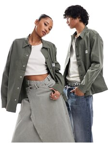 Lee - Workerwear - Camicia giacca unisex comoda verde oliva con etichetta