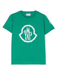 MONCLER KIDS T-shirt verde logo pezzi