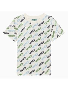 KENZO T-shirt avorio in cotone con logo