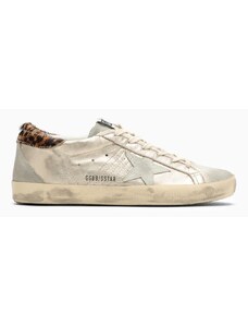 Golden Goose Sneaker Super-Star platino/ghiaccio/leopardo