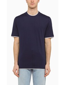 Brunello Cucinelli T-shirt in jersey di cotone blu