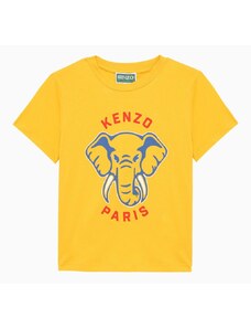 KENZO T-shirt gialla in cotone con stampa logo