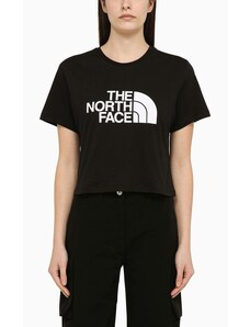 The North Face T-shirt cropped nera in cotone con logo