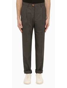 Brunello Cucinelli Pantalone regolare grigio in lana