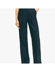 Brooks Brothers Pantalone in lino a gamba larga con pince - female Pantaloni casual Blu navy 8