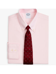 Brooks Brothers Camicia rosa slim fit non-iron in twill di cotone Supima elasticizzato con collo button-down - male Camicie eleganti Rosa 16