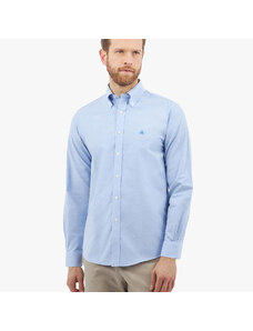 Brooks Brothers Camicia blu Regular Fit non-iron in cotone elasticizzato con collo button-down - male Camicie sportive Blu M