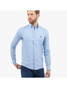 Brooks Brothers Camicia blu Regular Fit non-iron in cotone elasticizzato con colletto button-down - male Camicie sportive Blu XL
