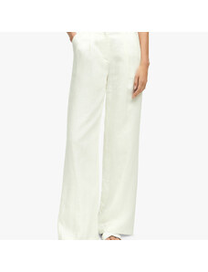 Brooks Brothers Pantalone in lino a gamba larga con pince - female Pantaloni casual Bianco 0
