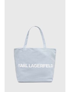 Karl Lagerfeld borsa a mano in cotone colore blu