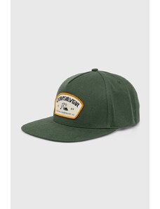 Quiksilver berretto da baseball in cotone colore verde con applicazione