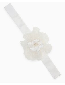 Dolce&Gabbana Choker bianco con fiore in misto seta