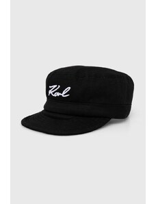 Karl Lagerfeld berretto da baseball in cotone colore nero con applicazione