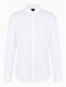 Camicia bianco uomo armani exchange regular fit in tessuto extra stretch 8nzc49 s