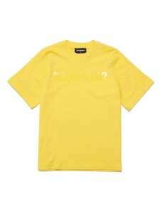 DSQUARED KIDS T-shirt gialla logo lucido