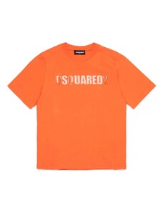 DSQUARED KIDS T-shirt arancione logo lucido