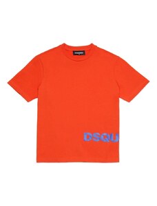 DSQUARED KIDS T-shirt arancione logo orlo