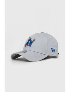 New Era berretto da baseball in cotone colore grigio con applicazione LOS ANGELES DODGERS