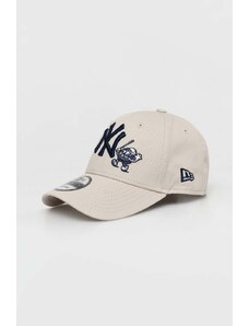 New Era berretto da baseball in cotone colore beige con applicazione NEW YORK YANKEES