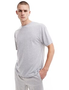 ASOS 4505 - T-shirt da allenamento ampia in tessuto a rete quick dry grigio argento