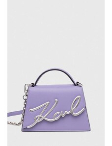 Karl Lagerfeld borsa a mano in pelle colore violetto