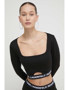 Karl Lagerfeld Jeans camicia a maniche lunghe donna colore nero