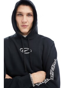 Nike - Swoosh - Felpa con cappuccio nera con logo al centro-Nero