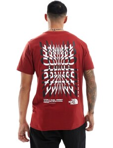 The North Face - Coordinates - T-shirt rosso scuro con stampa sul retro