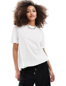 Pieces - T-shirt oversize bianca-Bianco
