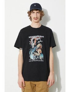 Maharishi t-shirt in cotone Double Dragons Organic T-Shirt uomo colore nero 1080.BLACK