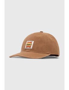 Carhartt WIP berretto da baseball in cotone Field Cap colore marrone con applicazione I033216.HZXX