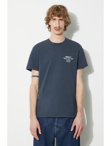 Barbour t-shirt in cotone Hickling Tee uomo colore blu navy MTS1269
