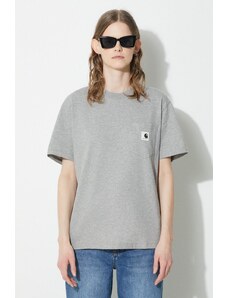 Carhartt WIP t-shirt in cotone S/S Pocket T-Shirt donna colore grigio I032215.V6XX