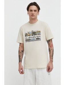 Quiksilver t-shirt in cotone uomo colore beige
