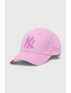 New Era berretto da baseball in cotone colore rosa con applicazione NEW YORK YANKEES