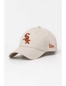 New Era berretto da baseball in cotone colore beige con applicazione CHICAGO WHITE SOX