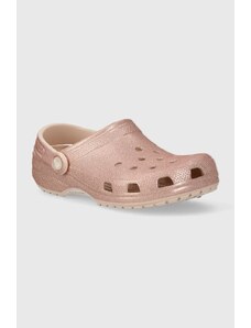 Crocs ciabatte slide Classic Glitter Clog donna colore rosa 205942