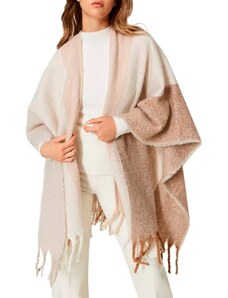Twinset Poncho in panno con frange - TU 00775CAMMELL - TWIN SET 14995740101 - C