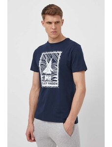 Helly Hansen t-shirt in cotone uomo colore blu navy