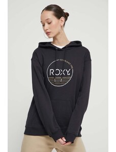 Roxy felpa donna colore nero con cappuccio ERJFT04815
