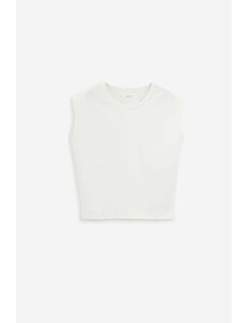 LEMAIRE T-Shirt CAP SLEEVE in cotone bianco
