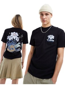 Vans - What's Inside - T-shirt nera con stampa floreale sulla schiena-Nero