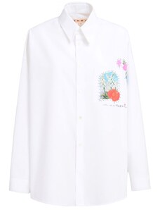Marni Camicia bianca con applicazione fiori