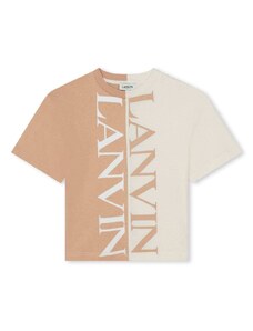 LANVIN KIDS T-shirt panna/beige big logo