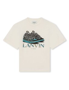 LANVIN KIDS T-shirt panna stampa scarpe