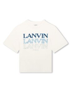 LANVIN KIDS T-shirt panna logo loop